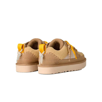 UGG W Lo Lowmel Biarritz Women's Beige Sneakers, comfortable casual footwear with a breathable design, perfect for autumn and spring, ideal for walking and outdoor activities. PlatiNum