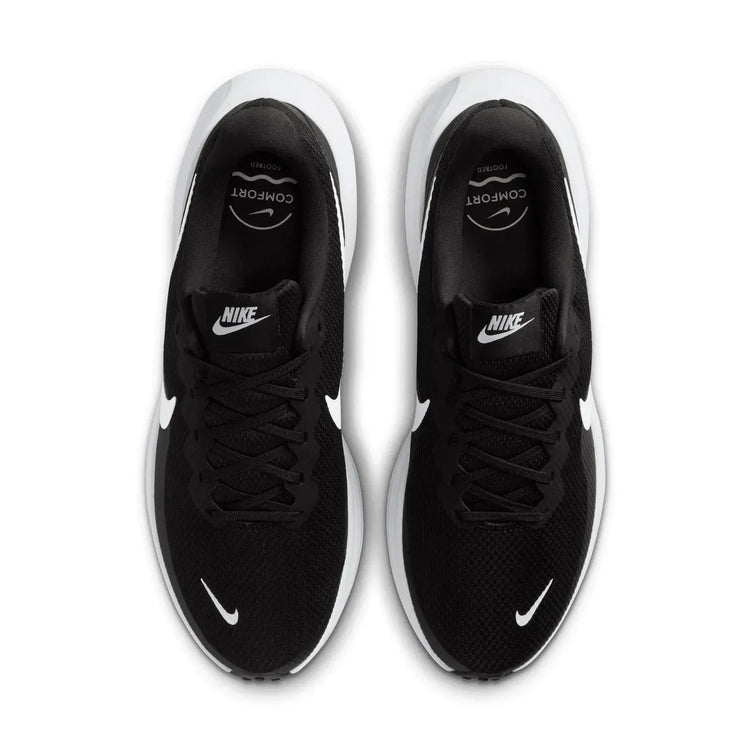 Nike Revolution 8 Black Men's Running Shoes, featuring a breathable mesh upper and foam insole for superior cushioning and comfort during runs, perfect for all running enthusiasts.