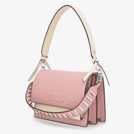 Borsa a tracolla media Tous Audree Saffiano rosa 2002358213