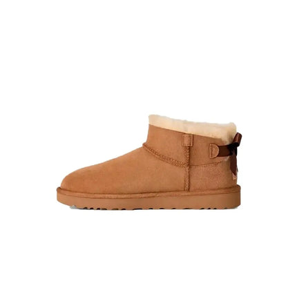 Ugg women's flat ankle boots w ultra mini bailey bow leather