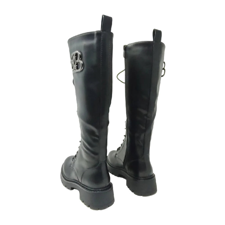 Eva zorteon- women's high military boots with laces and side zipper. Tulipano brand.