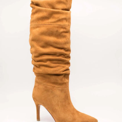 Exe women's high boots exé diana-120 camel suede leather high heel