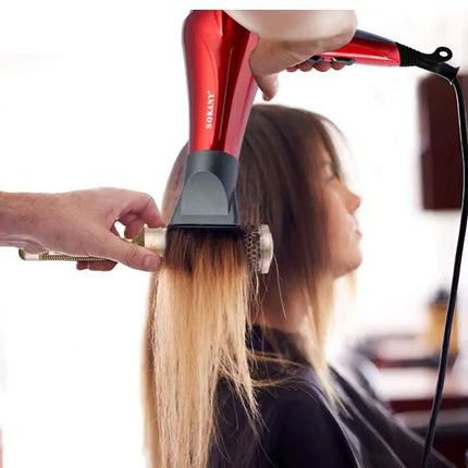 Professional Hair Dryer Sokany 2400W with Fast Drying, featuring 2 Speeds, 2 Temperatures, and 2 Concentrator Nozzles for Hair Care at Home or Salon Use.