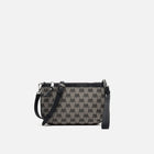 Borsa a tracolla piccola Misako Mongra con manico a mano e stampa monogramma ED. Tasca per il denaro