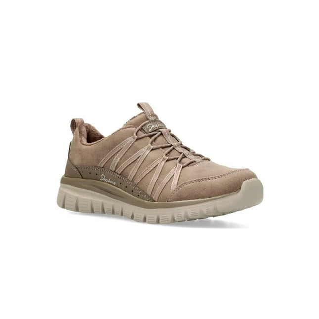 Skechers Graceful-cozy Hug Women's Sneakers, genuine leather with superior comfort and lightweight design, ideal for casual wear and daily use, perfect women's footwear for style and comfort. PlatiNum