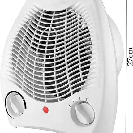 Electric heater 1000/2000W, MB Portable Lightweight Energy-Efficient Heater with Adjustable Thermostat and Anti-Tip Protection, perfect for bathroom use with fan function for natural or heated air.