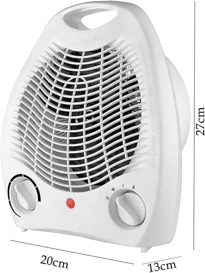 Electric heater 1000/2000W, MB Portable Lightweight Energy-Efficient Heater with Adjustable Thermostat and Anti-Tip Protection, perfect for bathroom use with fan function for natural or heated air.
