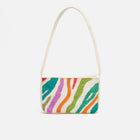 Borsa a tracolla Misako Salguer con rafia/perline da spiaggia