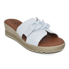 Women's leather sandals with wedge and decoration made in spain sizes 36 to 40 model 5047 tekila PlatiNum