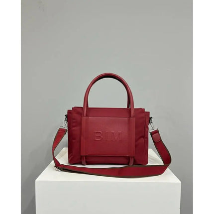Borsa da donna in nylon e ecopelle |   Borsa shopper con manico lungo |   Ideale per tablet e uso quotidiano