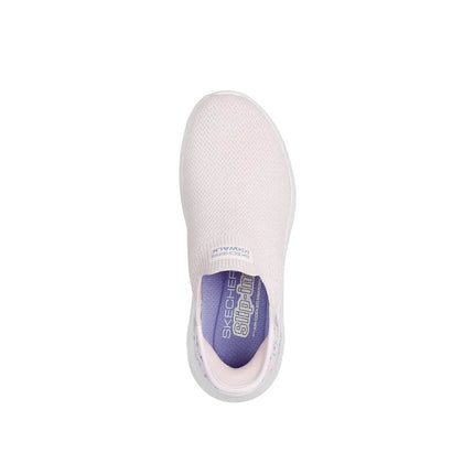 Skechers Slip-ins Go Walk Flex Sneakers for Women in Pink, featuring a flexible sole, lightweight cushioning, and ergonomic fit for comfortable all-day wear, ideal for casual and sporty looks. PlatiNum