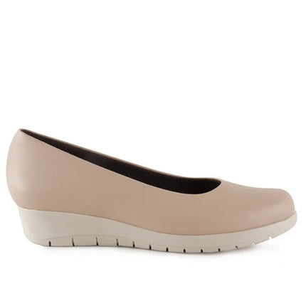 Women's comfortable leather wedge shoes elegant and casual footwear made in spain sizes 35 to 41 model 10557 chamby PlatiNum