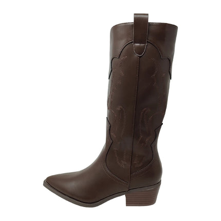 Women's high top country boots – fine toe & comfortable heel. Hd brand.