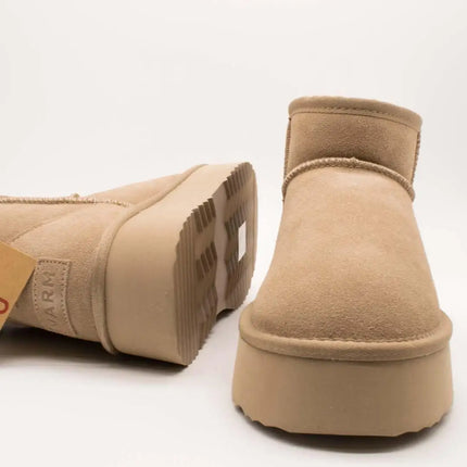 Varm mores d8 mini beige suede ankle boot for women