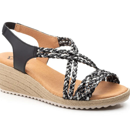 Braided wedge sandals various colors made in spain model 3326 sizes 36 to 41 jam PlatiNum