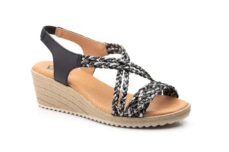 Braided wedge sandals various colors made in spain model 3326 sizes 36 to 41 jam PlatiNum
