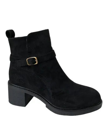 Popcorn country heel buckle ankle boot 13933 - elegance and comfort