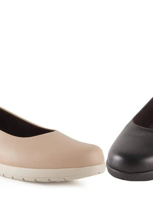 Women's comfortable leather wedge shoes elegant and casual footwear made in spain sizes 35 to 41 model 10557 chamby PlatiNum