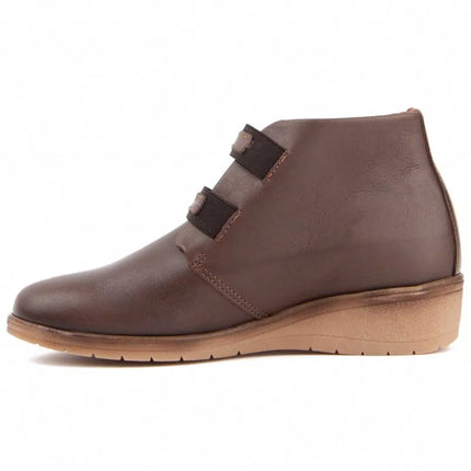 Leather ankle boot with wedge for women. Purapiel akilav2 104909