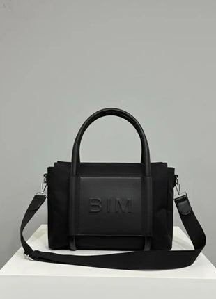 Borsa da donna in nylon e ecopelle |   Borsa shopper con manico lungo |   Ideale per tablet e uso quotidiano