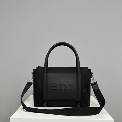 Borsa da donna in nylon e ecopelle |   Borsa shopper con manico lungo |   Ideale per tablet e uso quotidiano