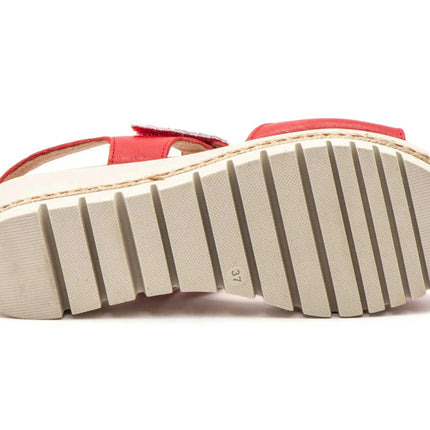 Women's wedge sandals with velcro made in spain model e459 sizes 36 to 41 high style PlatiNum