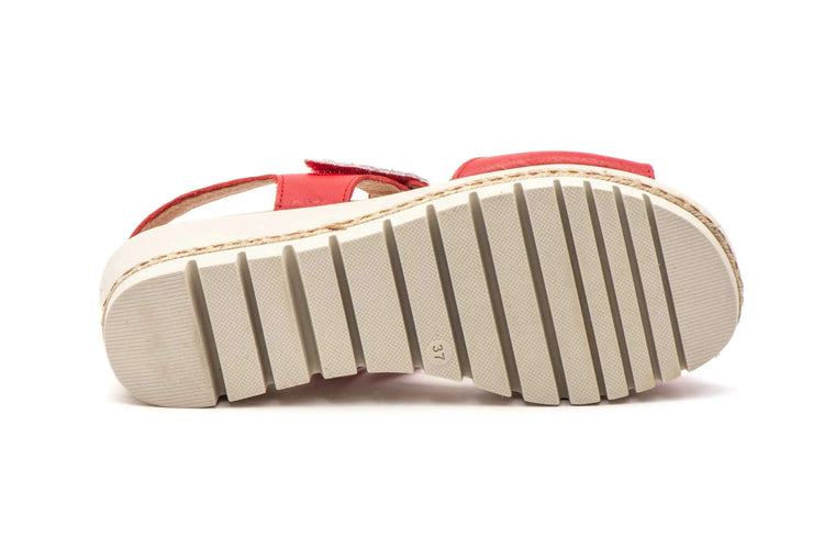 Women's wedge sandals with velcro made in spain model e459 sizes 36 to 41 high style PlatiNum