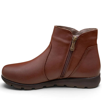 Flexpies women's leather sport ankle boots 1440 brown 106020 flexpies flat ankle boots women brands
