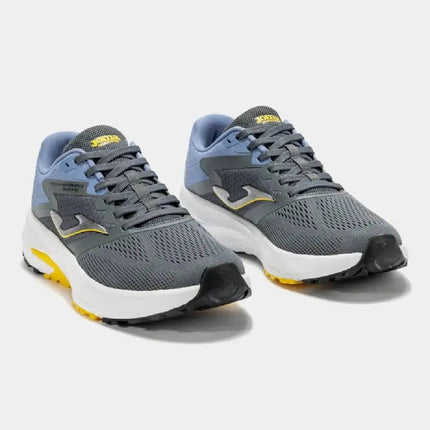 Joma R.Speed Men 2512 Grey Running Shoes offer excellent traction and cushioning, designed for men's training and asphalt races, featuring breathable mesh lining and rubber material for enhanced durability. PlatiNum