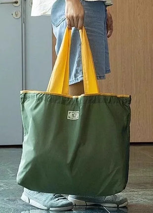 Borsa per la spesa grande pieghevole MIGLIORATA con coulisse in tinta unita, dimensioni 53 * 44 cm