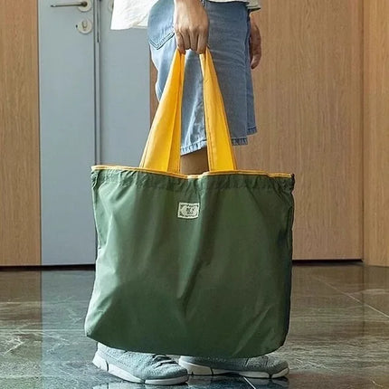 Borsa per la spesa grande pieghevole MIGLIORATA con coulisse in tinta unita, dimensioni 53 * 44 cm