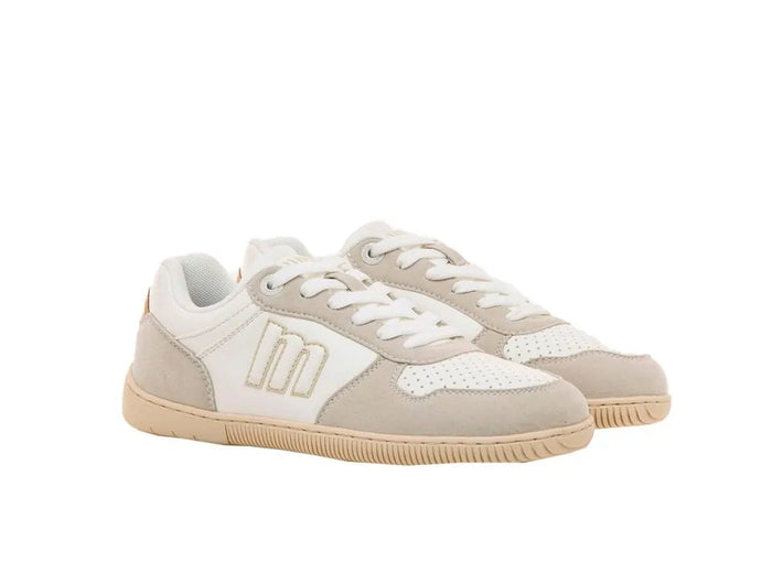 Barefoot Mustang 60840 Women's Sneakers in White-Grey - Comfortable Lace-Up Design with 3 cm Heel Height and Textile Lining, Perfect for Daily Wear and Versatile Outfits, Ideal Comfortable Women's Shoes. PlatiNum