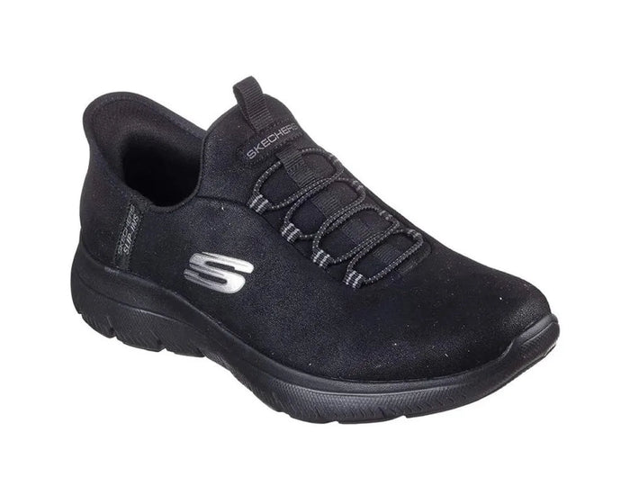 SNEAKERS SKECHERS UNKNOW TRAIL for women, lightweight black sneakers with shock-absorbing sole, non-slip traction for outdoor use, versatile design for casual and sporty looks. PlatiNum