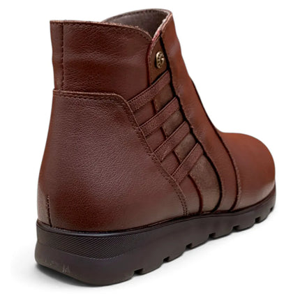 Flexpies women's leather sport ankle boots 1440 brown 106020 flexpies flat ankle boots women brands