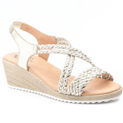 Braided wedge sandals various colors made in spain model 3326 sizes 36 to 41 jam PlatiNum
