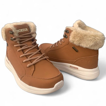 Joma megan women's low boots cmeglw2526 in synthetic leather with finish and hair detail on the ankle