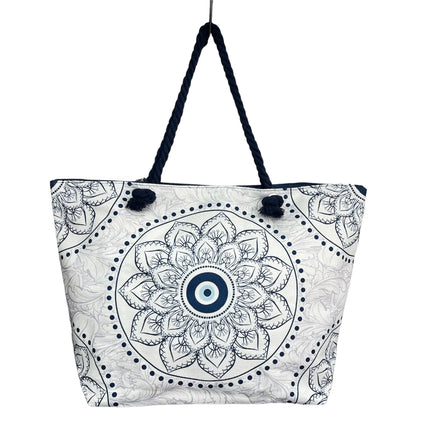 Borsa da spiaggia aggiornata da donna con stampa floreale - Grande capacità