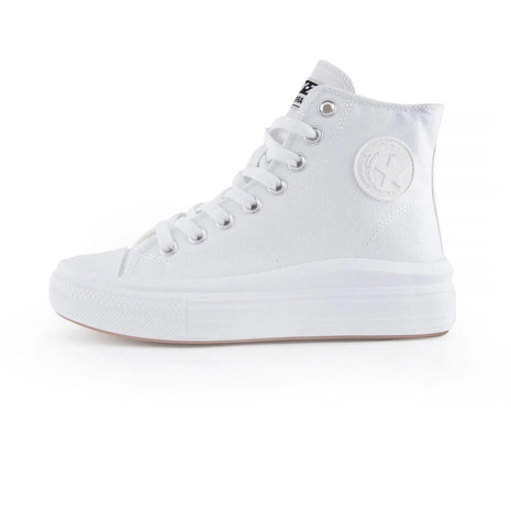 High-top Canvas Shoes for Women by ANDY-Z AZ1007 with Zip Closure, Textile Lining, Comfortable Platform Sole, and Non-Slip Design, Ideal for Casual and Outdoor Use. Perfect Women's Footwear for Spring and Autumn. PlatiNum