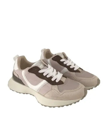 Corina Women's Sports Sneakers - Textile Design with Foam Insoles PlatiNum