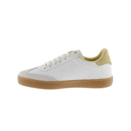 Victoria Berlin Yellow Leather & Suede Sneakers for Women, Comfortable and Versatile Footwear with Flat Sole, Ideal for Outdoor Activities and Daily Wear, Perfect Spring Sneakers. PlatiNum