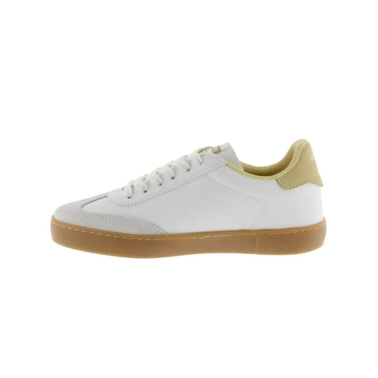 Victoria Berlin Yellow Leather & Suede Sneakers for Women, Comfortable and Versatile Footwear with Flat Sole, Ideal for Outdoor Activities and Daily Wear, Perfect Spring Sneakers. PlatiNum
