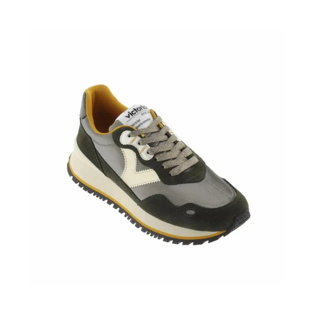 Victoria 1157115 Sneakers for Women in Khaki, Comfortable Lace-up Canvas Footwear with Flat Sole, Ideal for Spring and Outdoor Activities. PlatiNum
