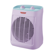 ABRILA Electric Fan Heater Taray 2000W in Grey/Yellow, with adjustable thermostat, three modes (air, warm, hot), anti-tip protection, and dimensions of 31x21x19cm, ideal for efficient heating in any room.