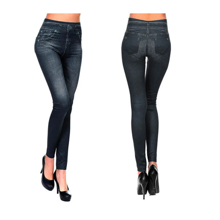 Mediawave store leggings women stretchy jeans effect giada shaping jeggings slim fit