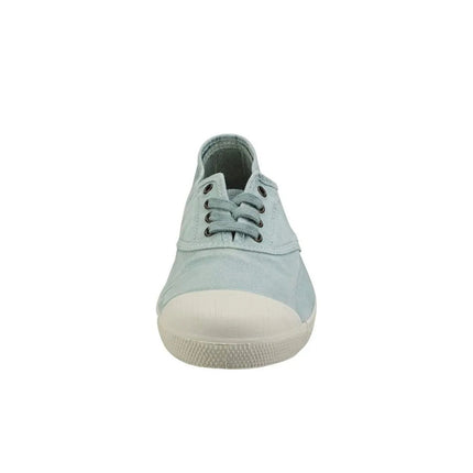 Natural World 102E Women's Canvas Sneakers in Blue, comfortable and versatile footwear for spring and outdoor activities, featuring a lace-up design and flat sole for easy wear. PlatiNum