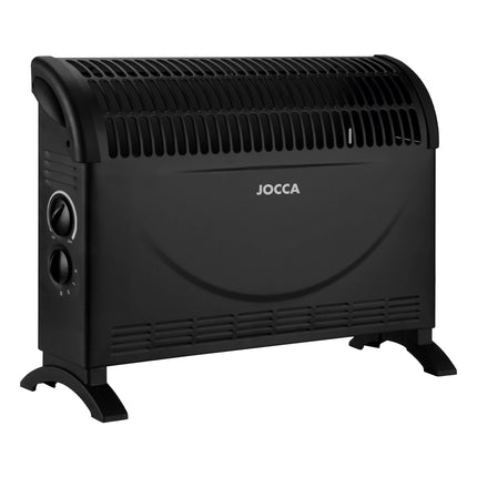Electric Convector Heater JOCCA 2000W with Adjustable Thermostat, 3 Heat Levels, Turbo Function, Compact and Silent Design, Available in White or Black, Perfect for Low Consumption Heating.