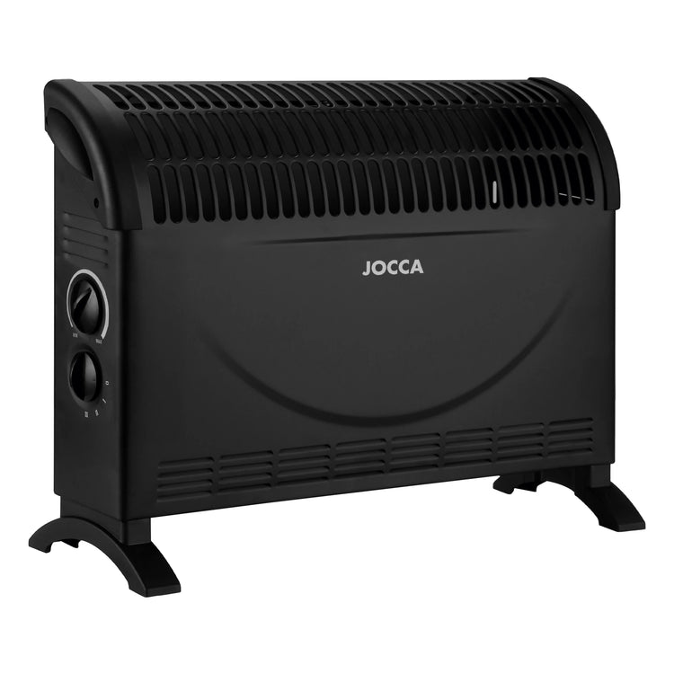 Electric Convector Heater JOCCA 2000W with Adjustable Thermostat, 3 Heat Levels, Turbo Function, Compact and Silent Design, Available in White or Black, Perfect for Low Consumption Heating.