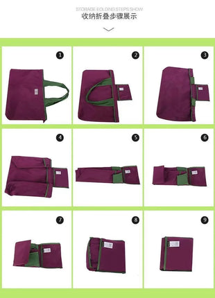 Borsa per la spesa grande pieghevole MIGLIORATA con coulisse in tinta unita, dimensioni 53 * 44 cm