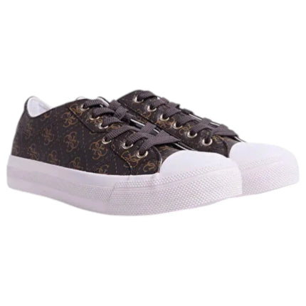 Guess Men's Sneakers Istria Low 4G Logo Leather Brown, comfortable and breathable athletic shoes suitable for casual wear and sports, featuring anti-slip design for enhanced grip.