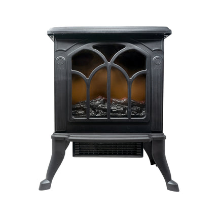 Jocca 1500W Electric Fireplace Heater with PTC Technology, Adjustable Thermostat, Safety Features, and Realistic LED Flame for Instant Heating and Home Decoration